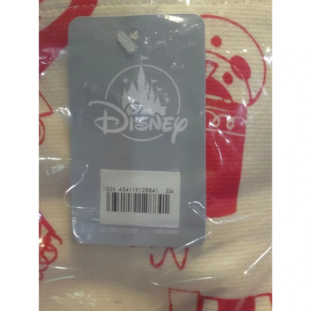 Disney Parks Holiday Christmas Kitchen Tea Towel 100% Cotton Red White New
